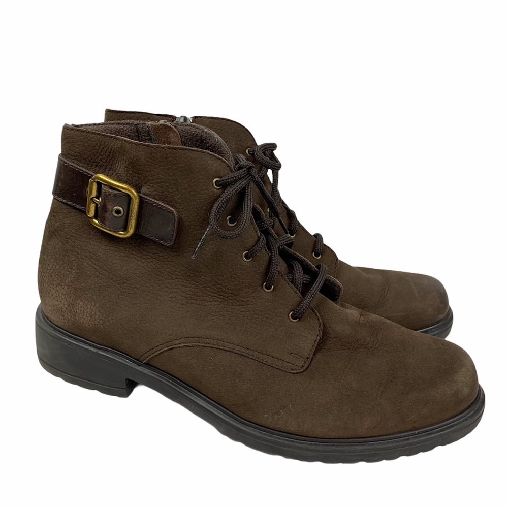 Munro Combat Leather Ankle Boots Brown size 11